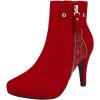 image:imageDREAM PAIRS Womens Ankle Boots High Stiletto Heel Booties Fashion Zipper Short BootsClassic Red