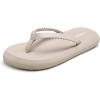 image:imageDREAM PAIRS Womens Arch Support Flip Flops Comfortable Soft Cushion Thong Sandals for Summer Beach Daily Casual WearCamel