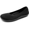 image:imageDREAM PAIRS Womens Ballet Flats Wide Toe Box Knit Flats for Women with Arch Support Comfortable Slip On Dressy Travel Work Business Office Shoes for WomenBlack