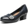image:imageDREAM PAIRS Womens Chunky Comfortable Closed Toe Low Block Heels Work Round Toe Dress Wedding Adjustable Slip On Pumps ShoesNavy