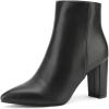 image:imageDREAM PAIRS Womens Chunky Heel Ankle Booties Pointed Toe Short BootsBlackPu
