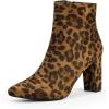 image:imageDREAM PAIRS Womens Chunky Heel Ankle Booties Pointed Toe Short BootsLeopard