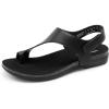 image:imageDREAM PAIRS Womens Comfortable Cork Footbed Arch Support Sandals Casual to Dressy Thong Walking Flat Sandals for SummerAll Black