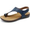 image:imageDREAM PAIRS Womens Comfortable Cork Footbed Arch Support Sandals Casual to Dressy Thong Walking Flat Sandals for SummerNavy