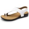 image:imageDREAM PAIRS Womens Comfortable Cork Footbed Arch Support Sandals Casual to Dressy Thong Walking Flat Sandals for SummerWhite
