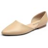 image:imageDREAM PAIRS Womens Elegant Dressy Flats Shoes Pointed Toe Casual Comfort Slip on Walking Flats for WomenNude