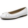 image:imageDREAM PAIRS Womens Flats Square Toe Ballet Flats Comfortable Casual Ballerina Flat Dress Shoes with Bow Suitable for Dressy Business Casual Work OfficeWhite