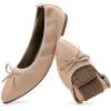 image:imageDREAM PAIRS Womens Foldable Flats Shoes Pointed Toe Ballet Flats Bowknot Comfort Slip on Dress ShoesNude