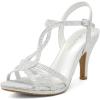 image:imageDREAM PAIRS Womens Kitten Heels Open Toe Stilettos Rhinestone Heels for Dressy WeddingSilver