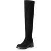 image:imageDREAM PAIRS Womens Knee High Boots Platform Over The Knee High Chunky Heel Fashion Boots for WomenBlacksuede