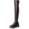 image:imageDREAM PAIRS Womens Knee High Boots Platform Over The Knee High Chunky Heel Fashion Boots for WomenBrownpu