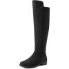 image:imageDREAM PAIRS Womens KneeHigh Boots Comfortable Flat Low Heel Round Toe Stretchy Suede Slouch Boots with Side ZipperBlacksuede