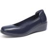 image:imageDREAM PAIRS Womens Low Wedges Heels Pumps Comfortable Slipon Round Toe Dress Work Shoes for Office BusinessNavy