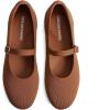 image:imageDREAM PAIRS Womens Mary Jane Ballet Flat Shoes Dressy Foldable Knit Flats with Arch Support Comfortable for Casual Work OfficeBrown
