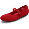 image:imageDREAM PAIRS Womens Mary Jane Ballet Flat Shoes Dressy Foldable Knit Flats with Arch Support Comfortable for Casual Work OfficeRed