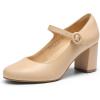 image:imageDREAM PAIRS Womens Mary Jane Shoes Chunky Heel 276 Inch  Round Toe Vintage Office Work Pumps  Comfortable Low Block Heels Dress Shoes for WomenNude