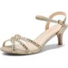 image:imageDREAM PAIRS Womens Nina Low Heel Pump Sandals150gold