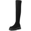 image:imageDREAM PAIRS Womens Over The Knee Platform Thigh High Boots Long Stretch Soft Chunky Lug Sole Fall BootsBlackSuede