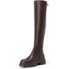 image:imageDREAM PAIRS Womens Over The Knee Platform Thigh High Boots Long Stretch Soft Chunky Lug Sole Fall BootsBrownPu