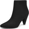 image:imageDREAM PAIRS Womens Pointed Toe Ankle Boots High Heel Booties Fashion Zipper Dress BootsBlackSuede