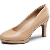 image:imageDREAM PAIRS Womens Pumps Close Toe Low Heels Platform Heels Comfortable Office Work Dress Shoes for WomenNudepu