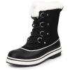 image:imageDREAM PAIRS Womens Snow Winter Boots Mid Calf Waterproof Warm Faux Fur Lined Lace Up Antislip Outdoor Duck BootsBlack