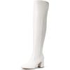 image:imageDREAM PAIRS Womens Thigh High Over the Knee Fashion Chunky Heel Long BootsWhitePu