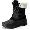 image:imageDREAM PAIRS Womens Winter Duck Boots Mid Calf Warm Insulated Faux Fur Lined Waterproof Lace Up Snow BootsBlack