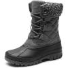 image:imageDREAM PAIRS Womens Winter Duck Boots Mid Calf Warm Insulated Faux Fur Lined Waterproof Lace Up Snow BootsGrey