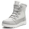 image:imageDREAM PAIRS Womens Winter Snow Boots Lace Up Warm Comfortable Faux Fur Lining Outdoor Ankle BootiesLight Grey