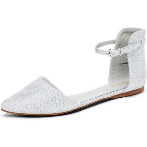 image:imageDREAM PAIRS Flapointed Womens Casual DOrsay Pointed Plain Ballet Comfort Soft Slip On Flats ShoesAll Silver