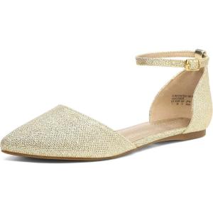 image:imageDREAM PAIRS Flapointed Womens Casual DOrsay Pointed Plain Ballet Comfort Soft Slip On Flats ShoesGoldGlitter