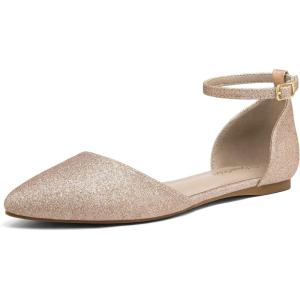 image:imageDREAM PAIRS Flapointed Womens Casual DOrsay Pointed Plain Ballet Comfort Soft Slip On Flats ShoesRoseGoldGlitter