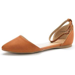 image:imageDREAM PAIRS Flapointed Womens Casual DOrsay Pointed Plain Ballet Comfort Soft Slip On Flats ShoesTanPu