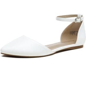 image:imageDREAM PAIRS Flapointed Womens Casual DOrsay Pointed Plain Ballet Comfort Soft Slip On Flats ShoesWhitePu