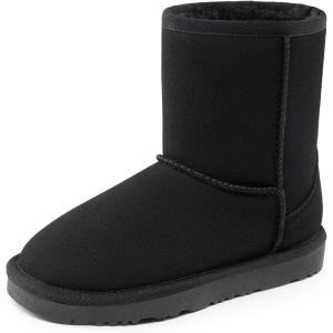 image:imageDREAM PAIRS Girls Boys Boots Kids Faux Fur Lined Winter Snow FuzzyClassic Kids Mid BootAll Black