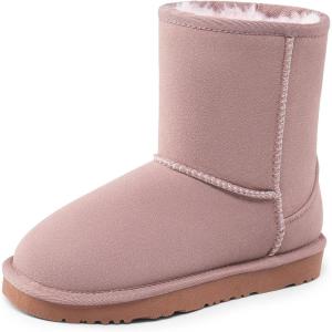image:imageDREAM PAIRS Girls Boys Boots Kids Faux Fur Lined Winter Snow FuzzyClassic Kids Mid BootAll Pink