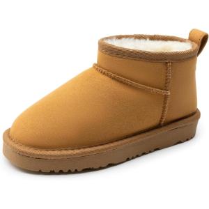 image:imageDREAM PAIRS Girls Boys Boots Kids Winter Ankle Faux Fur Lined Warm Snow Shoes Kid Short Boots for Little KidBig KidCamel
