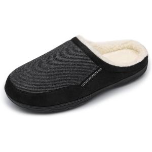 image:imageDREAM PAIRS Mens Cozy Memory Foam Slippers with Fuzzy Woollike Lining Slipon Washable Indoor Outdoor House ShoesBlack