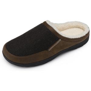 image:imageDREAM PAIRS Mens Cozy Memory Foam Slippers with Fuzzy Woollike Lining Slipon Washable Indoor Outdoor House ShoesBrown