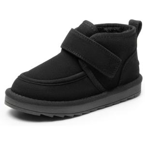 image:imageDREAM PAIRS Toddler Boots Boys Kids Girls Winter Warm Faux Fur Walking Ankle Boots FuzzyGo Kids Cozy Tap ShoesBlack