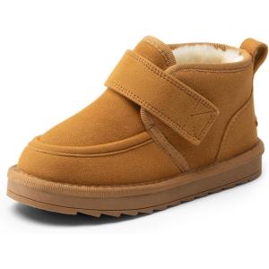 image:imageDREAM PAIRS Toddler Boots Boys Kids Girls Winter Warm Faux Fur Walking Ankle Boots FuzzyGo Kids Cozy Tap ShoesChestnut