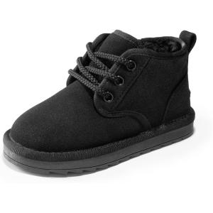 image:imageDREAM PAIRS Toddler Boots Kids Boys Girls Winter Zipper Warm Faux Fur FuzzyGo Kids Cozy Walking Ankle BootsBlack