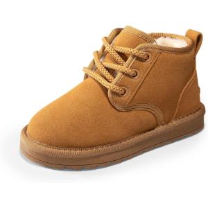 image:imageDREAM PAIRS Toddler Boots Kids Boys Girls Winter Zipper Warm Faux Fur FuzzyGo Kids Cozy Walking Ankle BootsChestnut