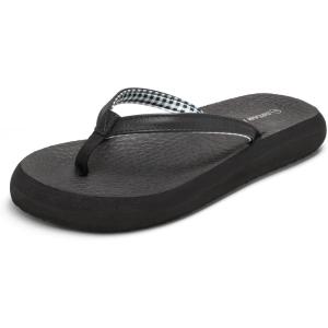 image:imageDREAM PAIRS Womens Arch Support Flip Flops Comfortable Soft Cushion Thong Sandals for Summer Beach Daily Casual WearBlack