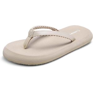 image:imageDREAM PAIRS Womens Arch Support Flip Flops Comfortable Soft Cushion Thong Sandals for Summer Beach Daily Casual WearCamel