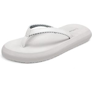 image:imageDREAM PAIRS Womens Arch Support Flip Flops Comfortable Soft Cushion Thong Sandals for Summer Beach Daily Casual WearWhite