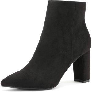 image:imageDREAM PAIRS Womens Chunky Heel Ankle Booties Pointed Toe Short BootsBlack