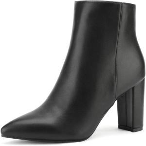 image:imageDREAM PAIRS Womens Chunky Heel Ankle Booties Pointed Toe Short BootsBlackPu