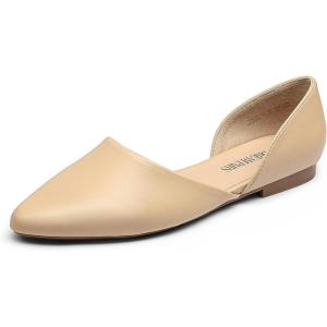 image:imageDREAM PAIRS Womens Elegant Dressy Flats Shoes Pointed Toe Casual Comfort Slip on Walking Flats for WomenNude